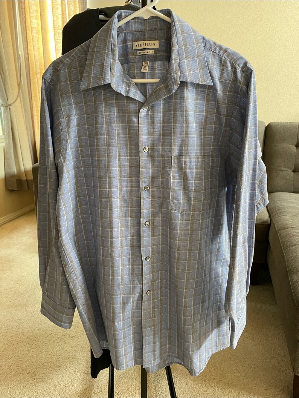 Van Heusen Light Blue Check Dress Shirt